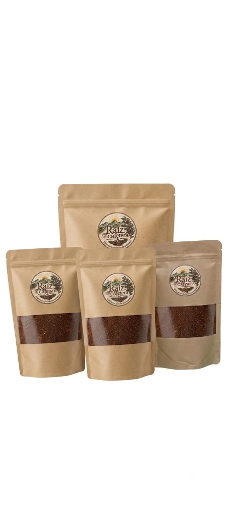 Familia de empaques Raíz Cafetera
